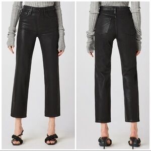 HUDSON Remi High Waist Straight Cropped Coated Denim Jeans